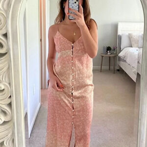 Zara Floral Printed Button Down  Midi Dress Size Small